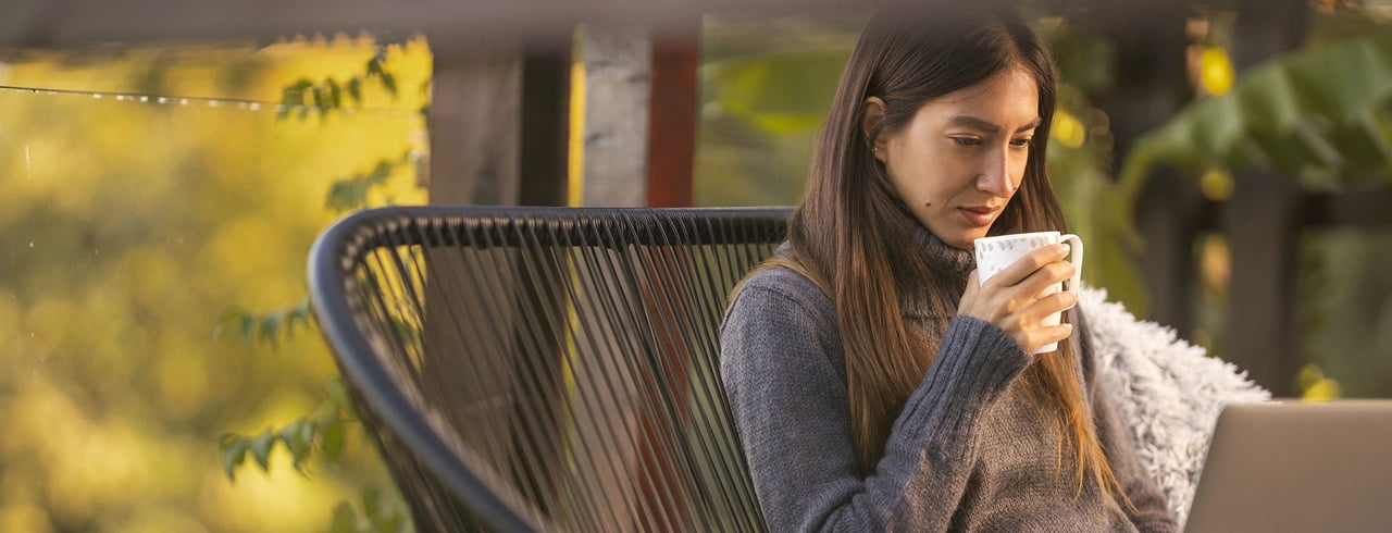 Woman relaxed at work